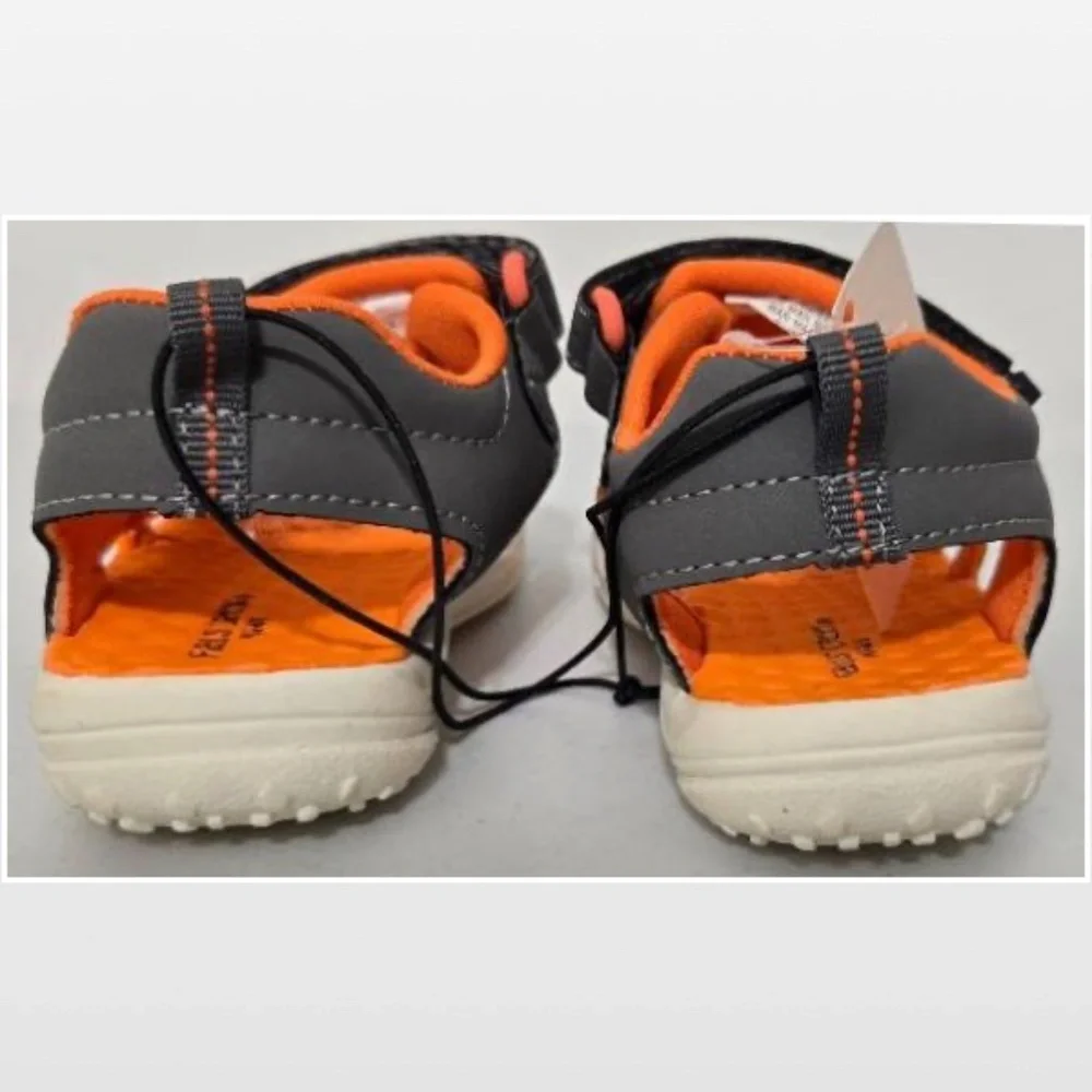 New Falls Creek Shoes Kids Size 6 Orange Grey Active Sport Sandals NWT